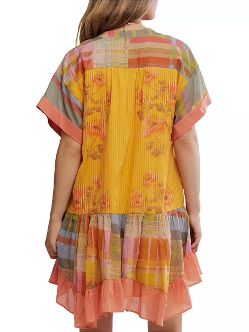 Free People Women's Agnes Printed V-Neck Cotton Oversized Dress in size S - Picture 4 of 5